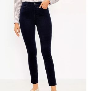 Loft Curvy Skinny Corduroy Pants Navy Blue